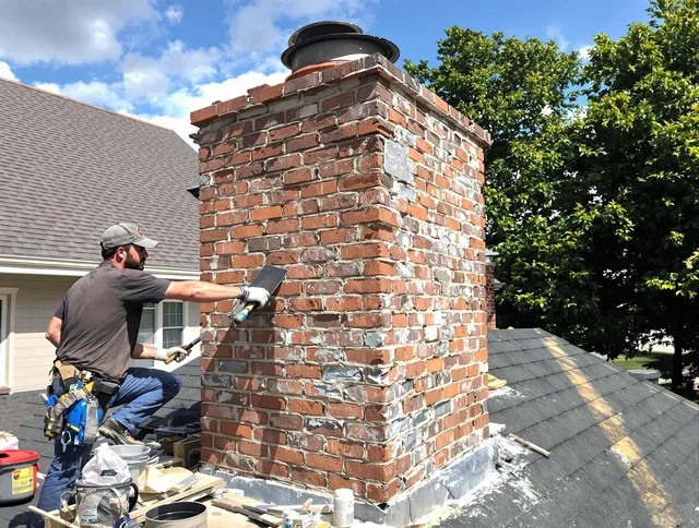 Completed chimney rebuild by Hudson Chimney Sweep in Hudson, MA