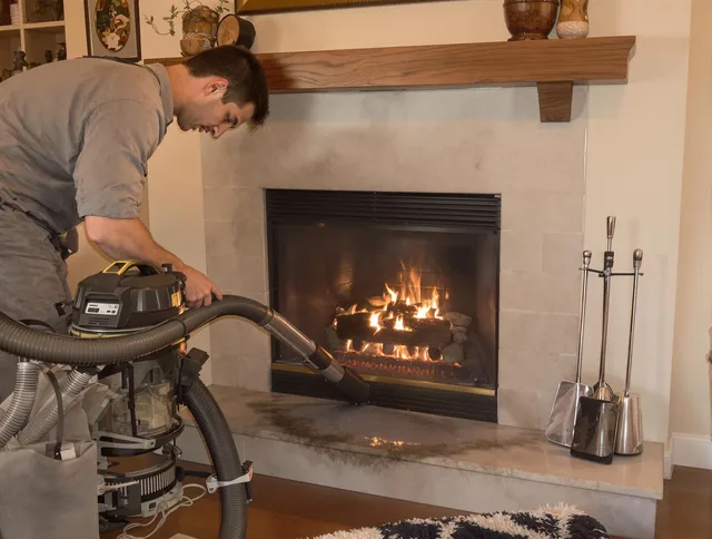 Routine fireplace upkeep by Hudson Chimney Sweep in Hudson, MA