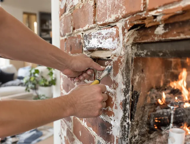 Routine fireplace repair by Hudson Chimney Sweep in Hudson, MA