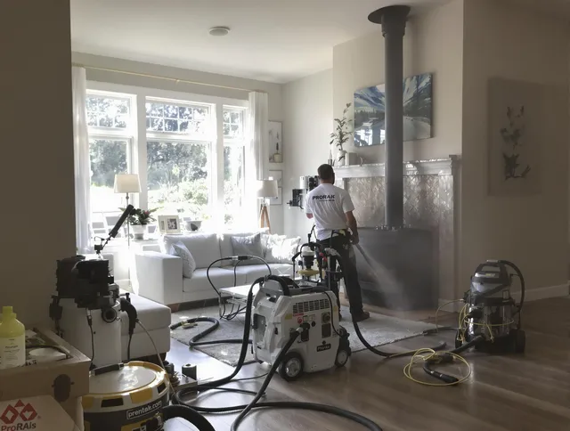 Soot removal service by Hudson Chimney Sweep for a fireplace in Hudson, MA